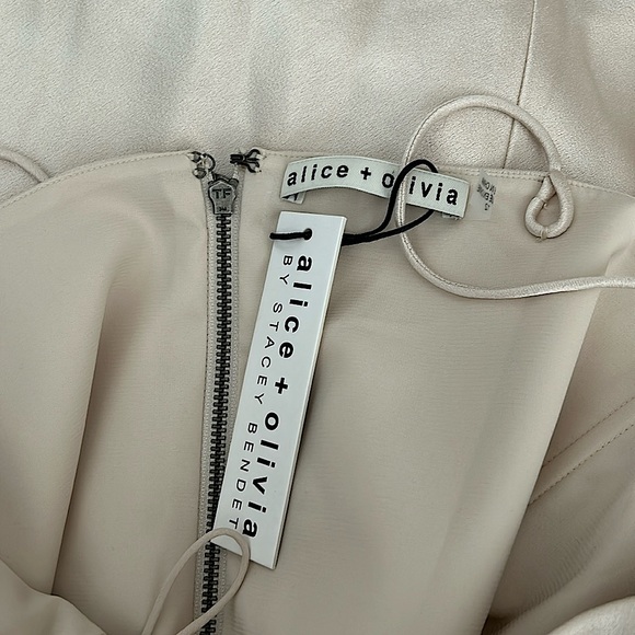 Alice + Olivia NWT Champagne Slip Kiyoko Midi Dress **Size 12**🔥🔥 - Picture 7 of 9